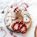 Hromeo北欧丹麦铁艺小挂件圣诞树装 饰吊饰老人天使五角星铃铛挂件