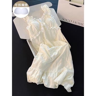 150cm矮小个子女睡衣纯棉冬季加绒加厚1带胸垫冬2025新款可外穿冬