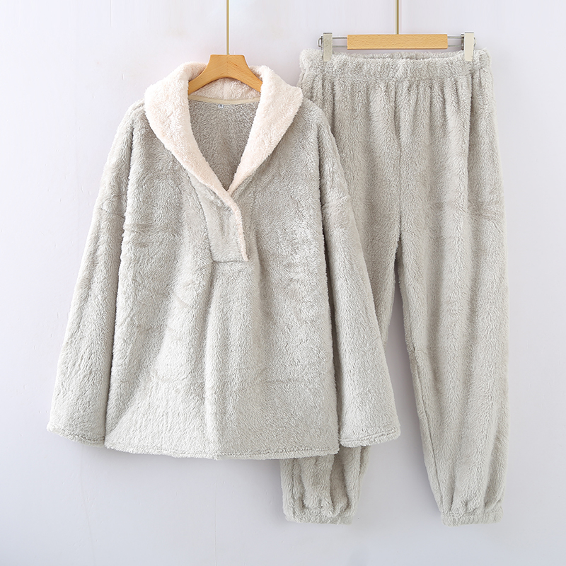 思琪女装2511/10加厚保暖居家服舒适珊瑚绒加厚睡衣保暖女