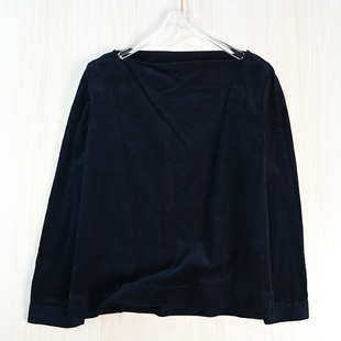 衬衫 1北欧风小众厚实灯芯绒一字领套头长袖 2512 思琪女装