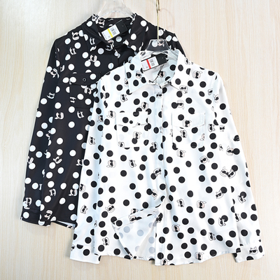 凉感印花暗门禁休闲挽袖长袖衬衫