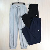 好货 259 25秋季 男装 圈棉软胶烫印松紧腰系带休闲卫裤