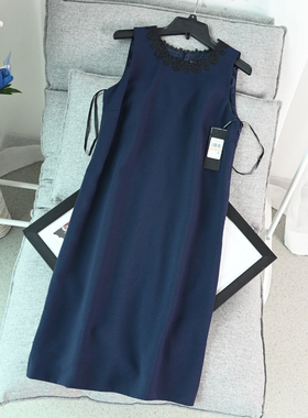 思琪女装 美系 FO爷缘 领口精致钩花蕾丝A版设计连衣裙