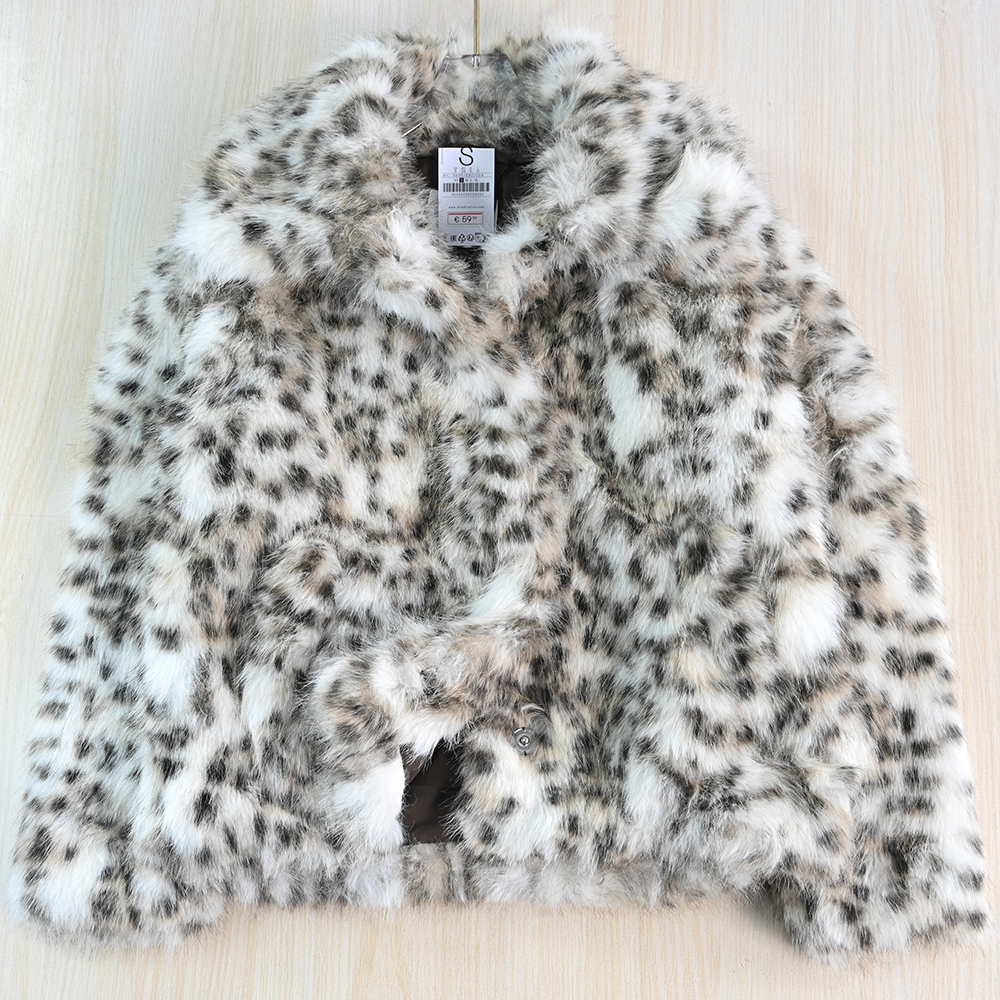 冬款厚款保暖仿皮草翻领休闲外套