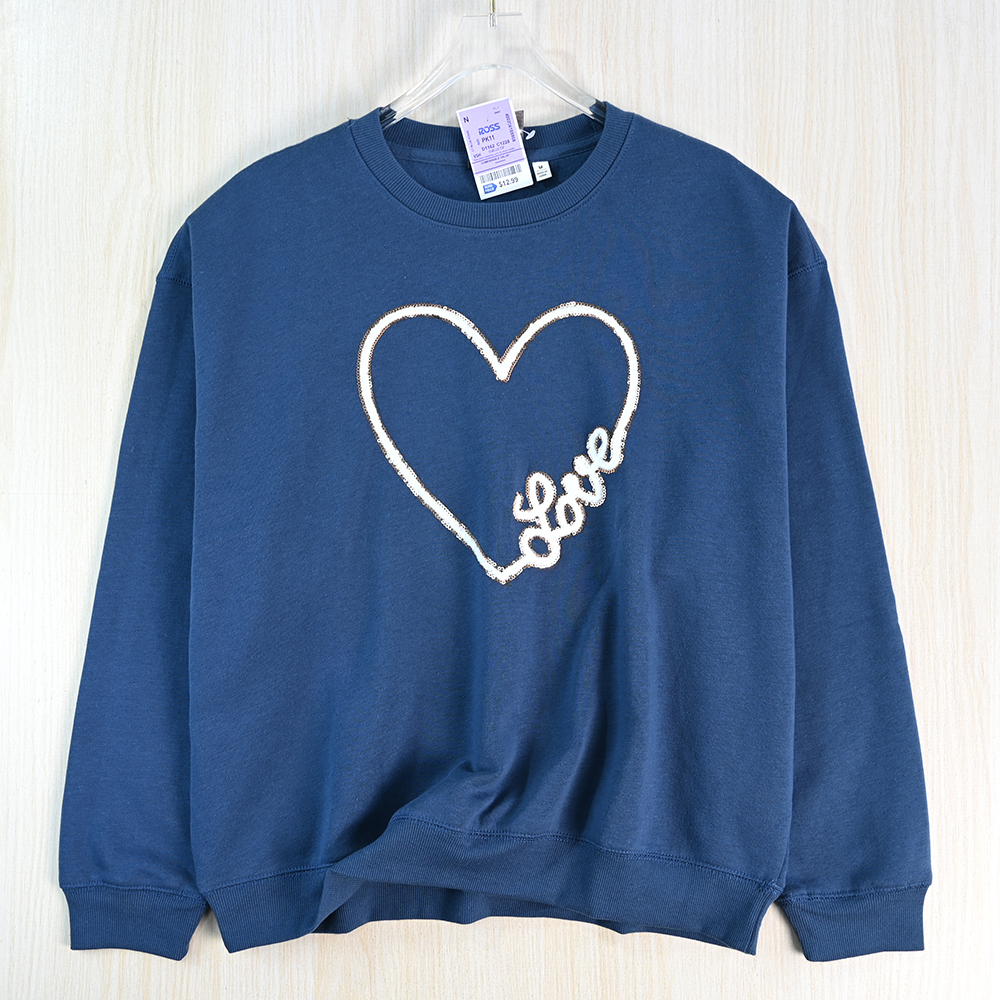 软糯腹绒绳绣亮片圆领休闲卫衣