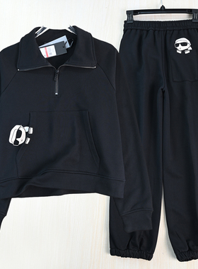 思琪女装 2511/13美系K尔圈棉半拉链翻领卫衣卫裤休闲运动套装