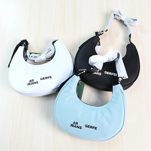 2511/24美系K尔潮流涂层尼龙单肩斜跨月牙包