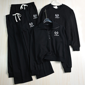 257 套装 休闲运动圈棉精致刺绣卫衣松紧腰卫裤 美系K尔 情侣款