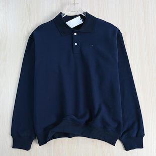 刺绣后背字母磨毛绒polo领休闲长袖 思琪女装 经典 卫衣 259