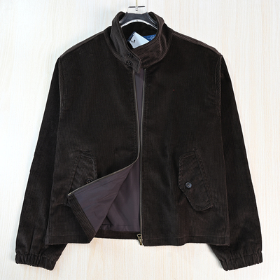 灯芯绒棉两粒扣立领休闲夹克外套