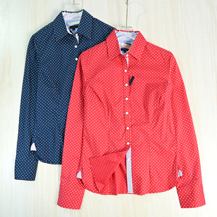 美汤系通勤风波点薄棉修身 休闲长袖 思琪女装 衬衫 2512