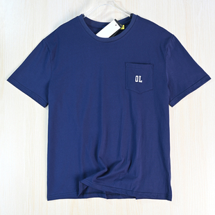 美国单贴袋后背胶印卡通熊圆领直筒休闲短袖 T恤 好货2512 男装