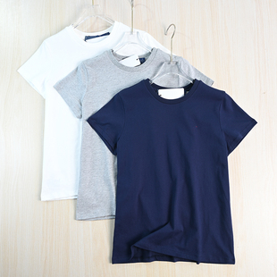 261 休闲短袖 棉质圆领修身 T恤 美国单刺绣通勤基础款 思琪女装