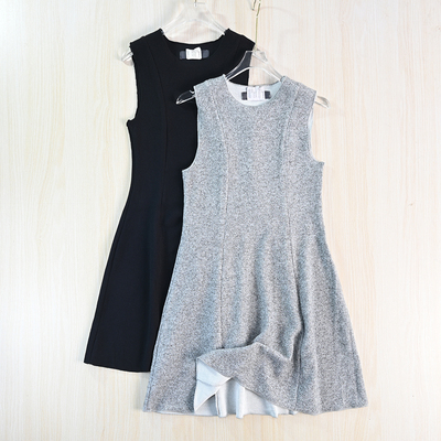 简约圆领修身休闲无袖针织连衣裙