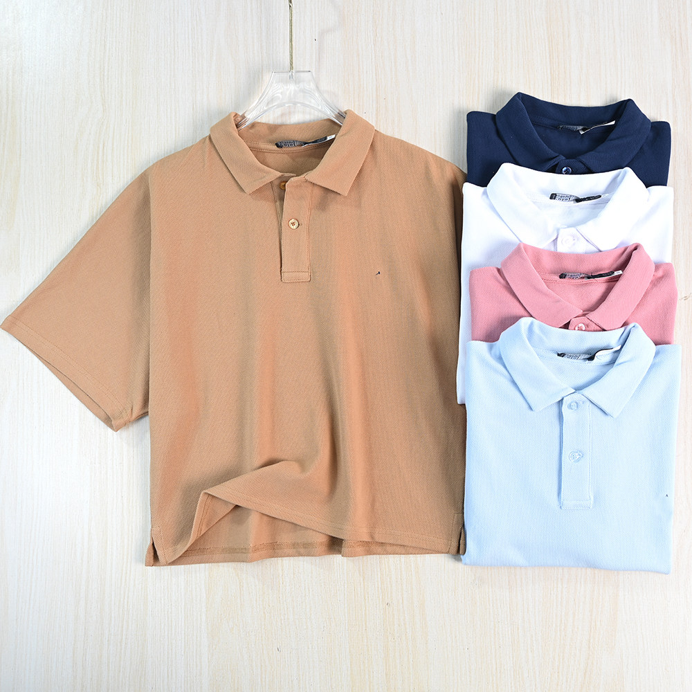 思琪女装263/26 美国单刺绣松弛风珠地棉宽松短款连片短袖polo衫