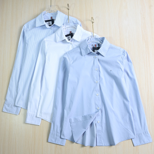 衬衫 思琪女装 长袖 10弹力薄棉刺绣通勤职业休闲微修身 254