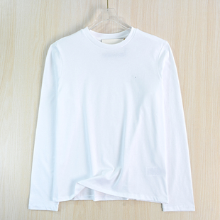 棉质圆领休闲长袖 思琪女装 美国单刺绣通勤基础款 T恤 263