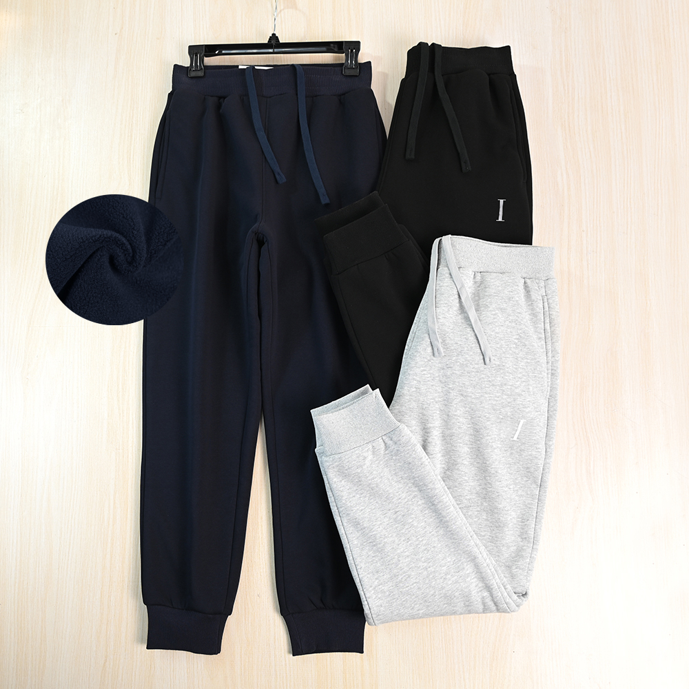 加绒加厚保暖松紧腰系带修身卫裤