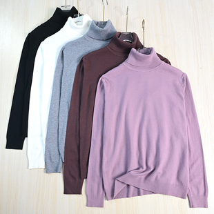 思琪女装 16柔软磨绒棉混纺高领宽松休闲针织薄毛衣 2510