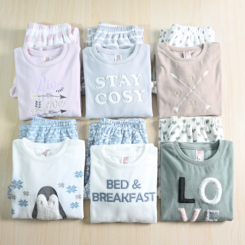 保暖舒适摇粒绒睡衣睡裤家居服