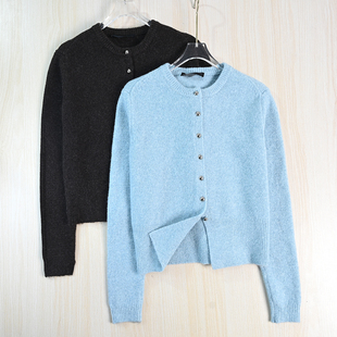 2512 针织开衫 29西班牙单通勤休闲软糯圆领修身 长袖 短款 思琪女装