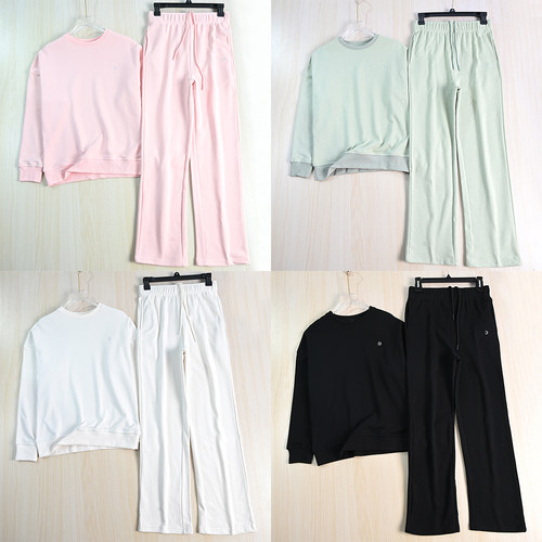 运动休闲柔软圈棉卫衣+卫裤套装