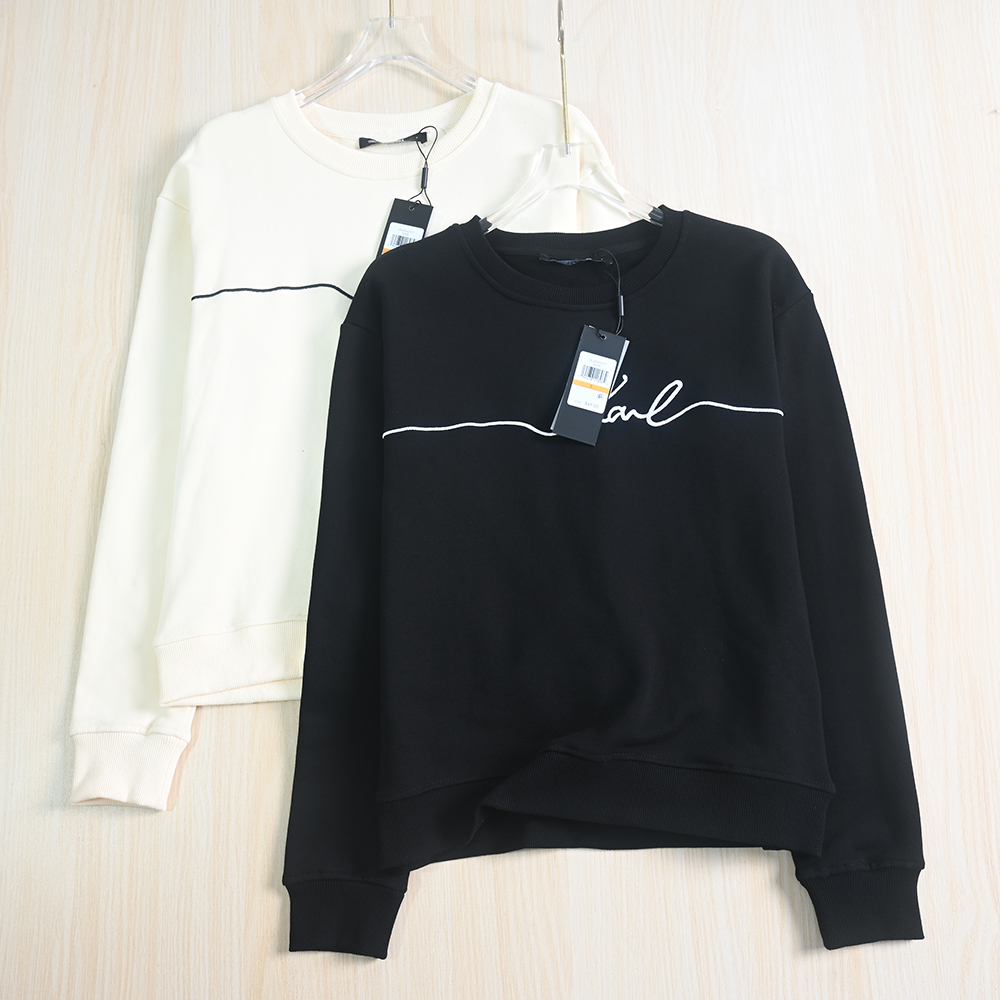 圈棉刺绣圆领套头休闲长袖卫衣