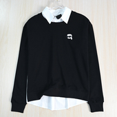 思琪女装 卫衣 领休闲长袖 259 29美系K尔棉质拼接假两件衬衫