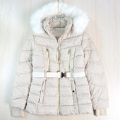 思琪女装 2510 16美M系品质感满字母可脱卸帽毛领蓬松夹棉休闲棉服