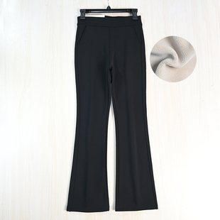 思琪女装261/12通勤加绒保暖弹力松紧高腰修身休闲长裤马蹄裤
