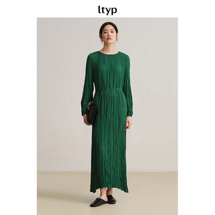 优雅灯笼袖 ltyp旅途原品五折 时尚 绿野仙踪捏褶连衣裙 微瑕疵