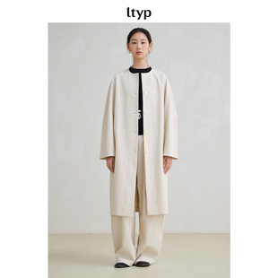 ltyp旅途原品【5折微瑕】桃皮细绒天丝棉大廓形风衣 蝙蝠袖外套女