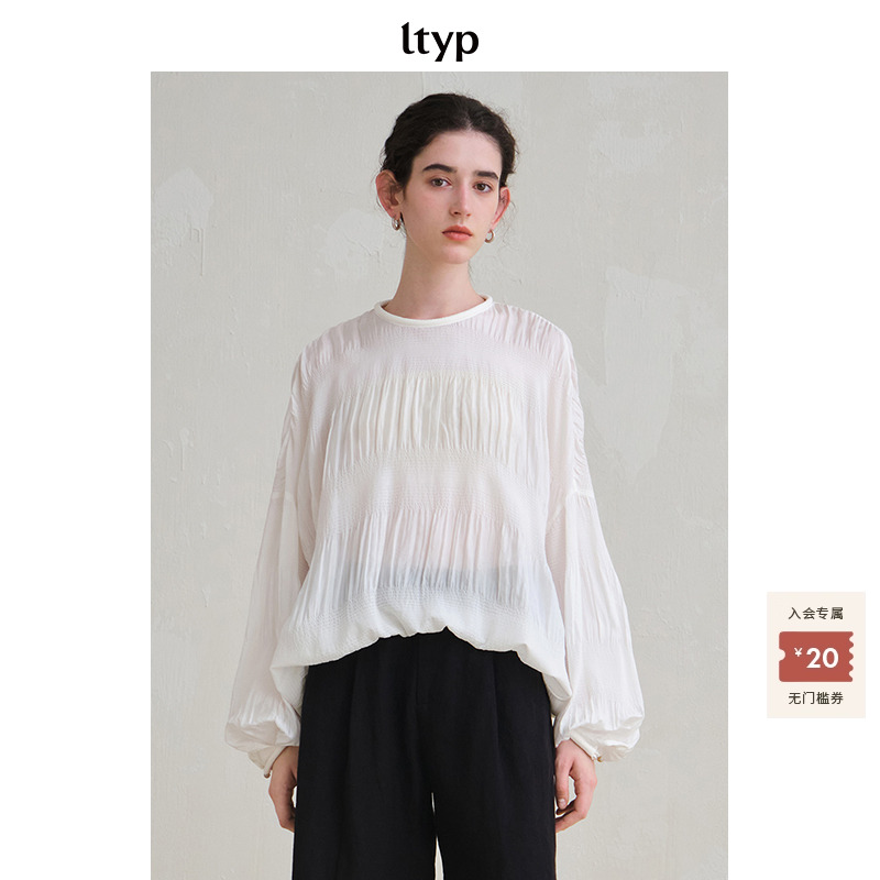 旅途原品「云雾」白色小衫女夏季