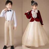 元旦兒童合唱服中小學生大合唱團詩歌朗誦演講表演服女童長裙禮服