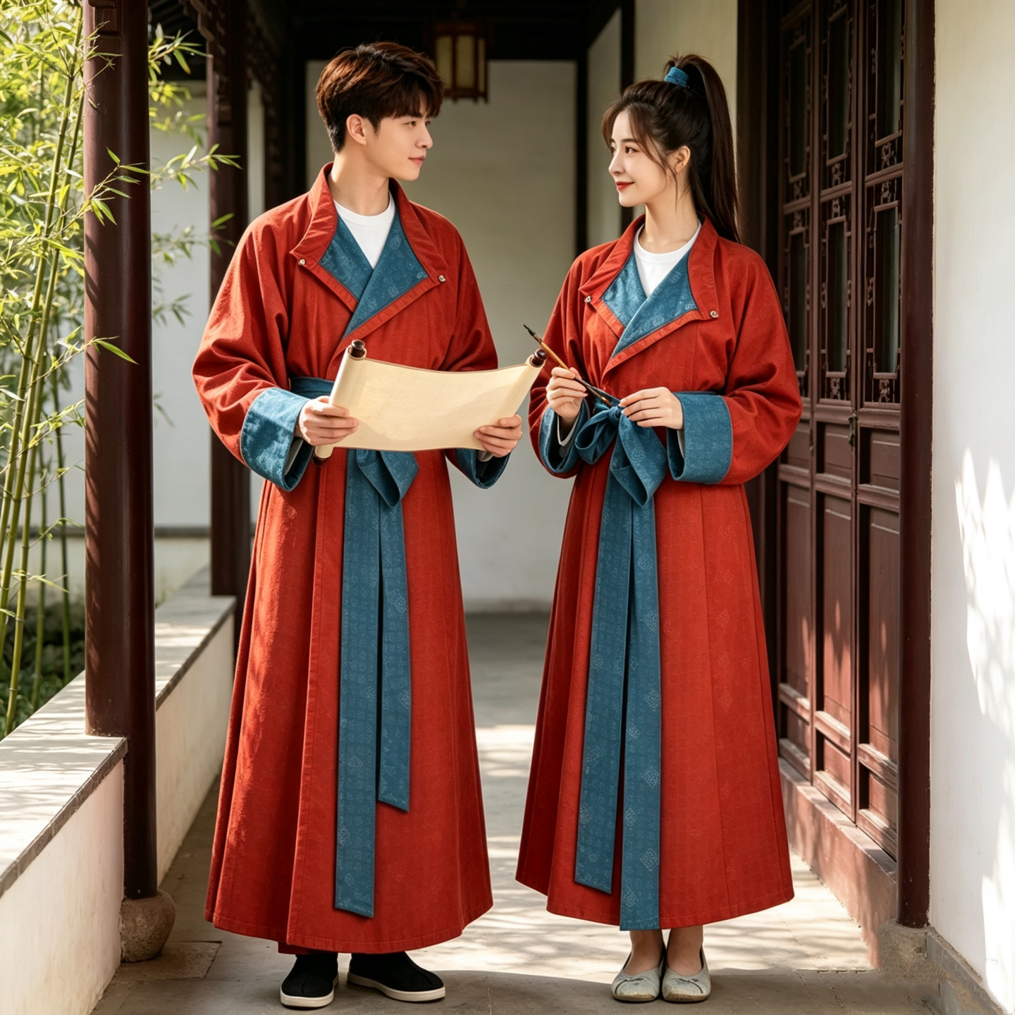 成人礼汉服国学服圆领袍唐装