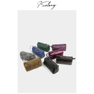 isolazy 进口原厂皮钢五金铅笔包手提斜跨简约高级感 90s笔筒