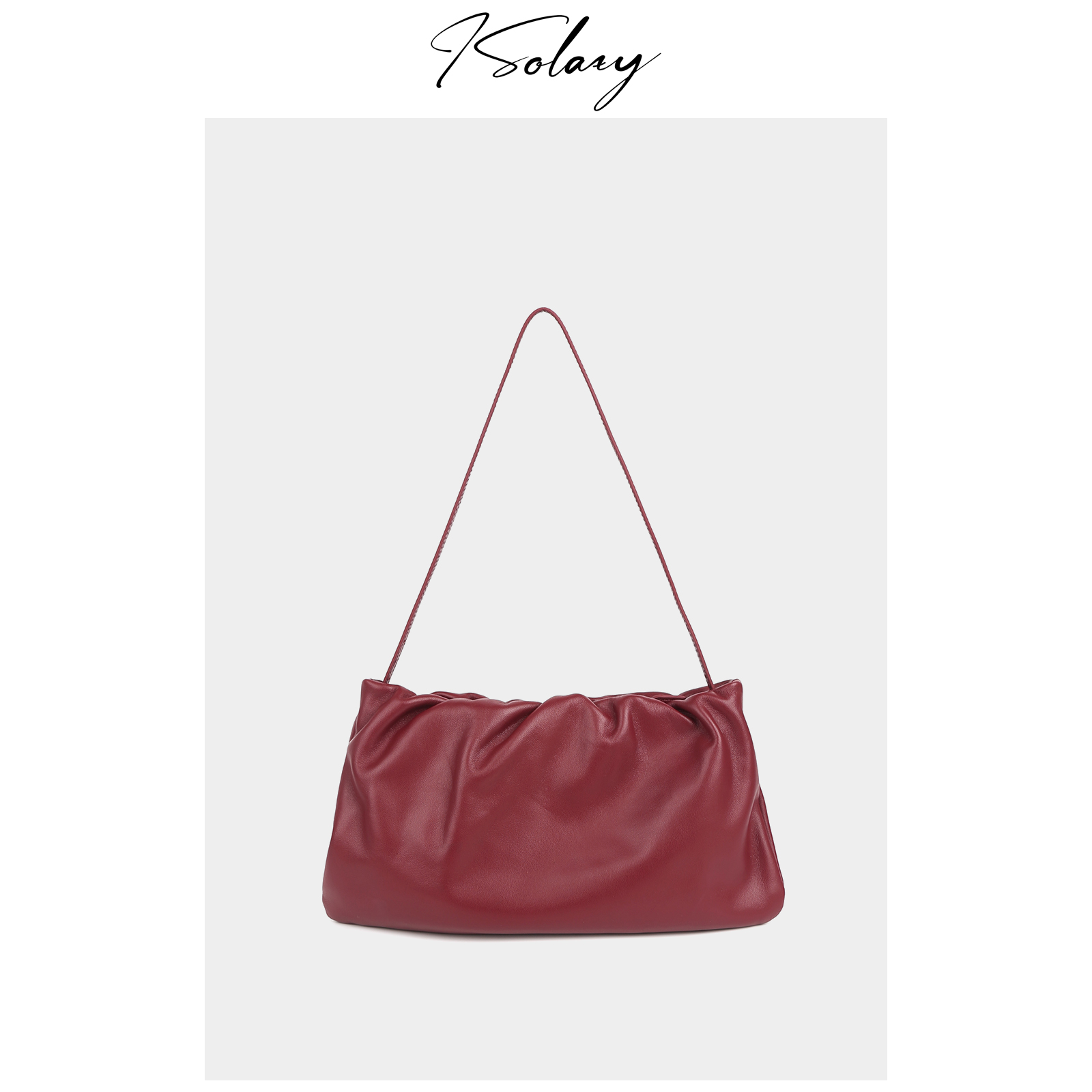 isolazy/”棉花糖“云朵进口羊皮单肩包高级感简约褶皱腋下百搭