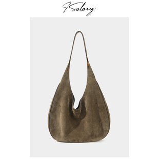 isolazy/“s.t.e月牙”原厂皮复古通勤手提包