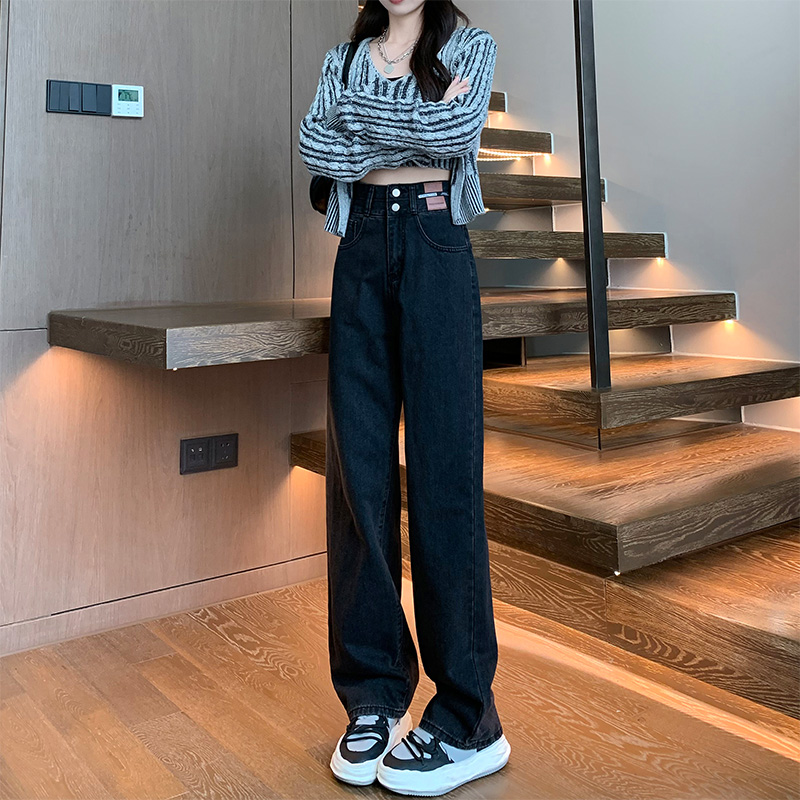 直筒裤阔腿裤牛仔裤2024新款