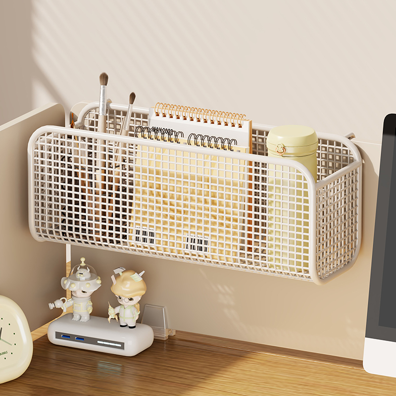 办公室收纳置物架工位整理神器桌面挂篮悬挂式宿舍床边台面用品盒