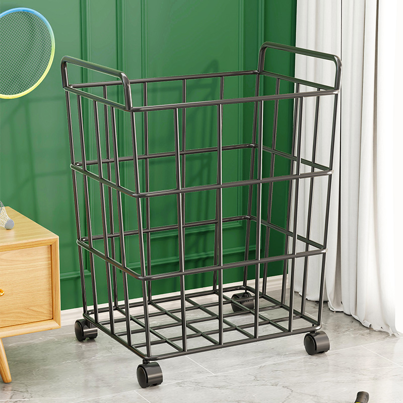 篮球收纳架家用带轮可移动排球足球整理羽毛球拍瑜伽垫夹缝收纳筐