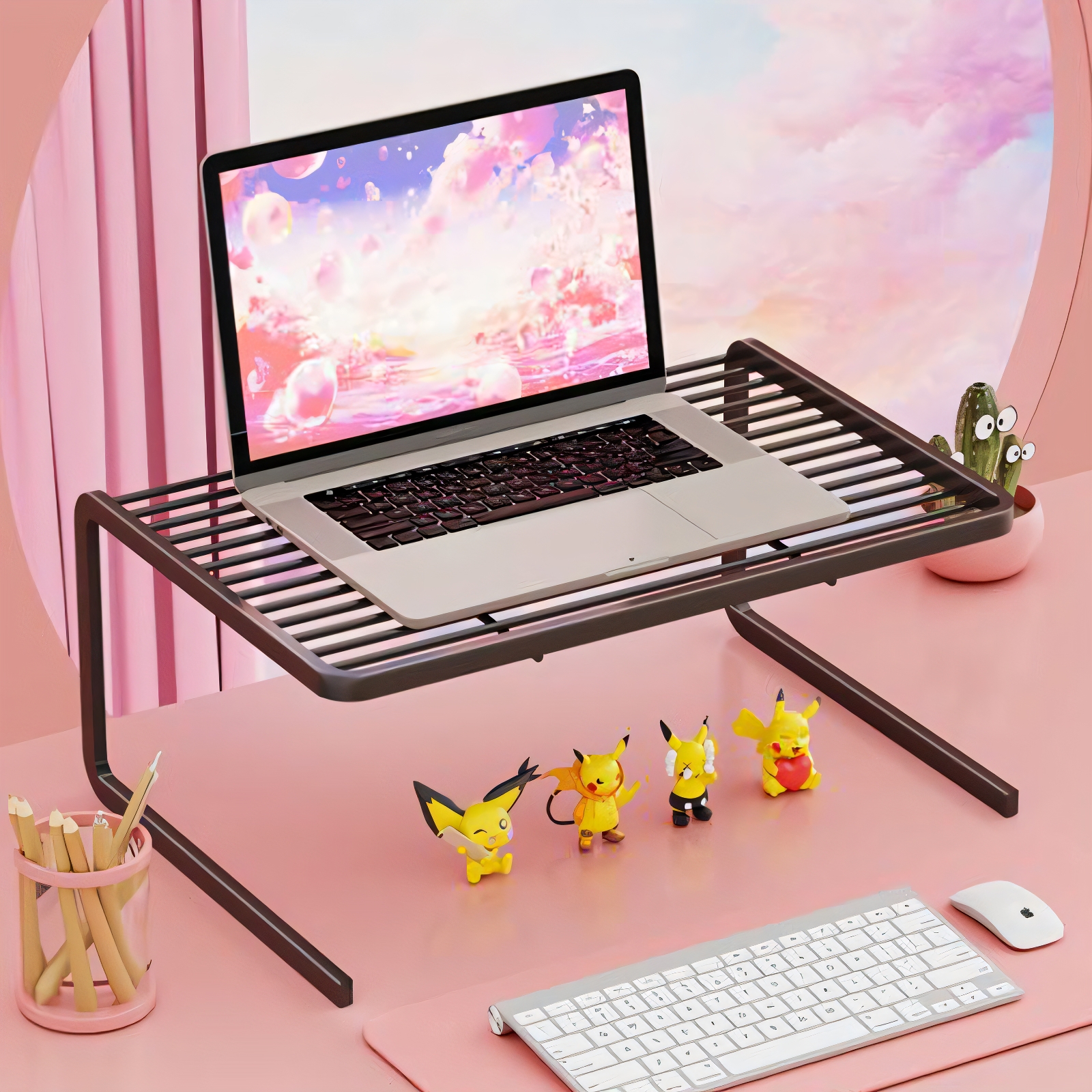 笔记型电脑增高架烧烤架办公室桌面支架散热底座托 托悬空支撑架桌上置物架宿舍收纳层架笔记型电脑增高架