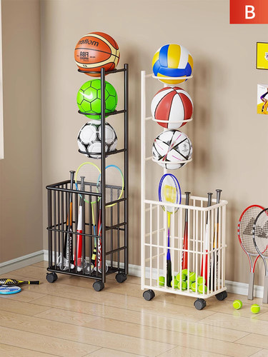 篮球储物架家用轮式可移动足球排球储物架瑜伽垫运动器材储物篮