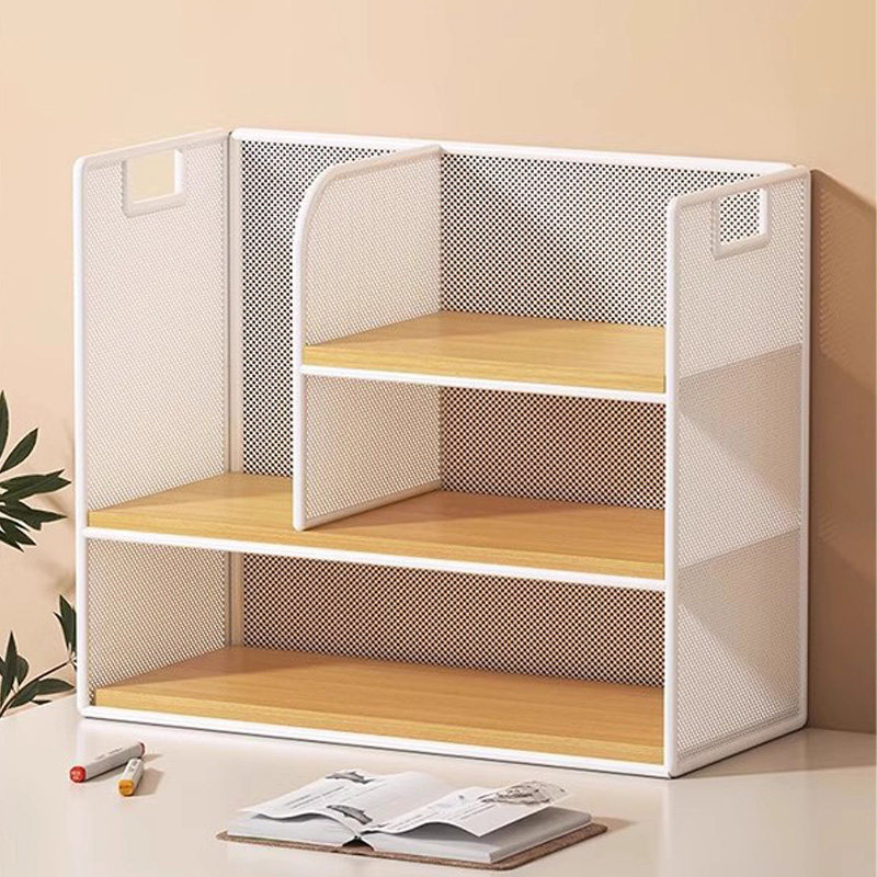 桌面置物架书桌文件收纳层架办公室工位文件架桌上书架文件夹收纳整理盒文件框资料办公桌台面小型多层分类书