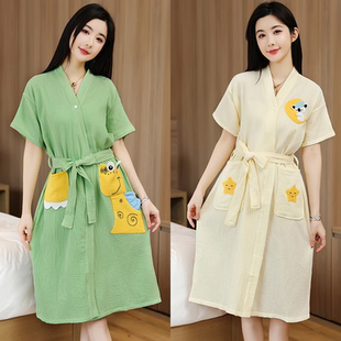 纯棉纱布浴巾女士儿童大人亲子可穿裹全棉吸水速干浴袍夏季薄2025