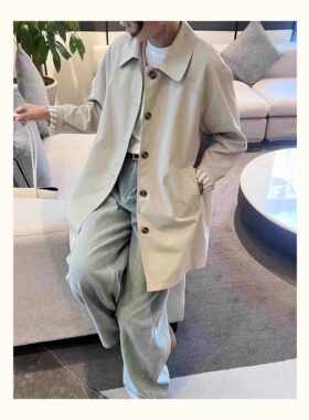 宽松中长款斗篷大衣韩系