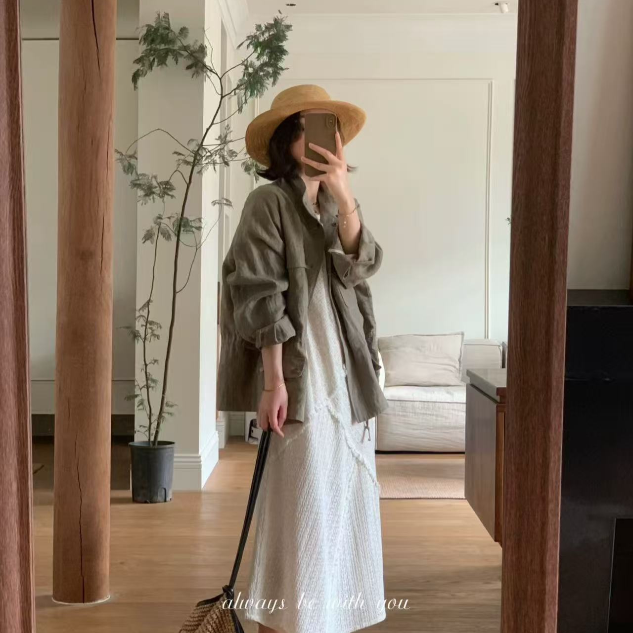 2026春女汉麻苎麻双层短外套