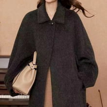 100%秘鲁苏丽羊驼毛101801新年战袍长款内衬版大衣