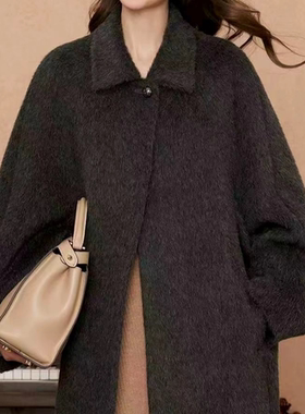 100%秘鲁苏丽羊驼毛101801新年战袍长款内衬版大衣