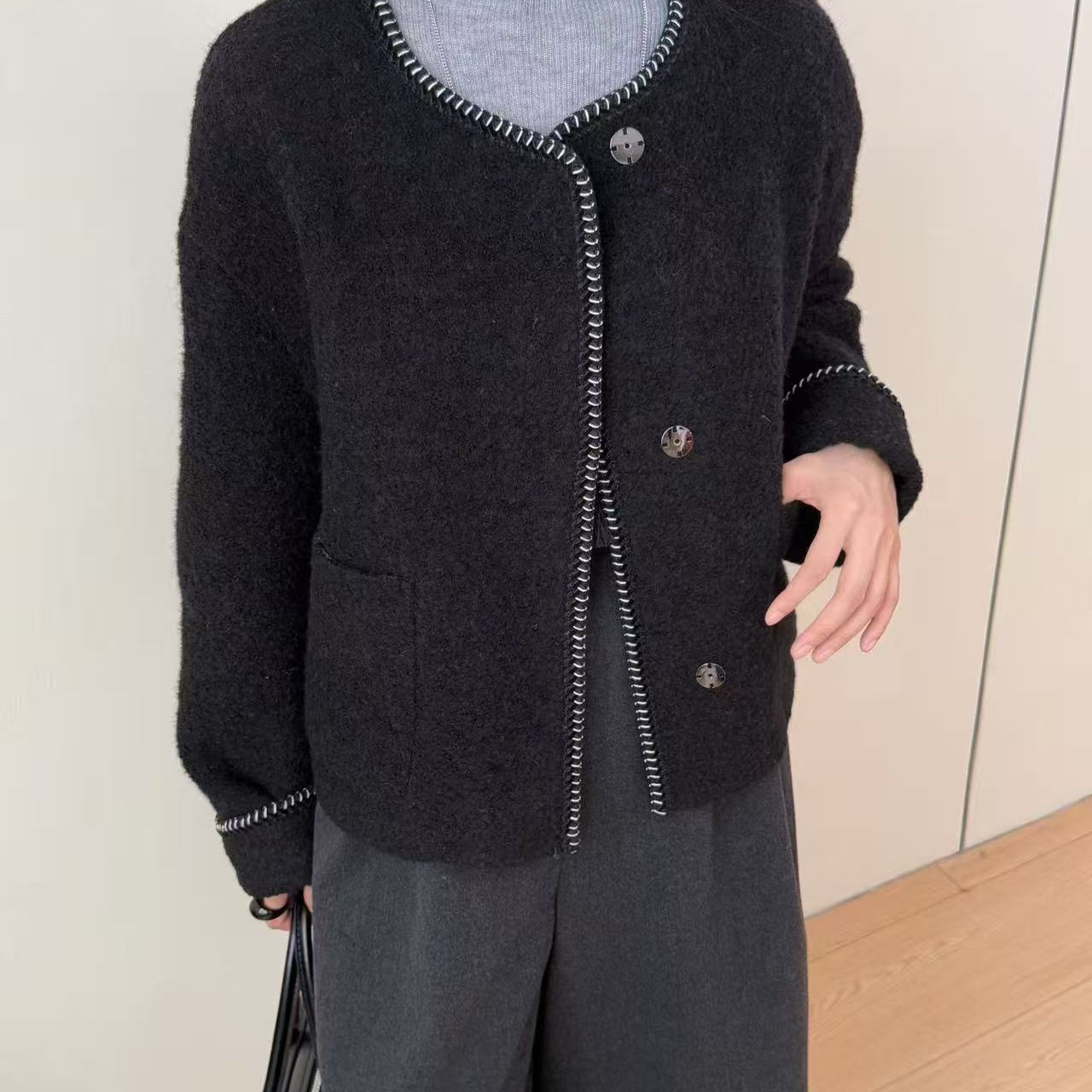 2025新款设计款苏力羊驼毛大衣